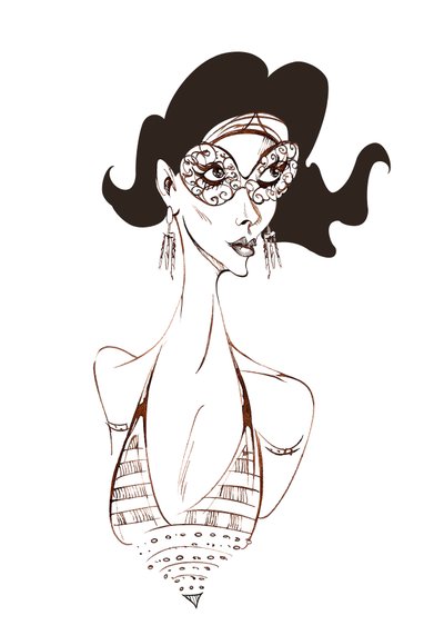 Modella con maschera da Neale Osborne